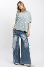 Load image into Gallery viewer, BlueVelvet Multi Size Star Patched Top in Denim