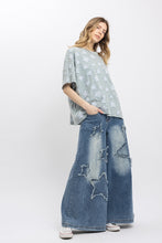 Load image into Gallery viewer, BlueVelvet Multi Size Star Patched Top in Denim