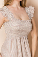 Load image into Gallery viewer, White Birch Contrasting Striped Midi Dress in Natural