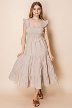 Load image into Gallery viewer, White Birch Contrasting Striped Midi Dress in Natural