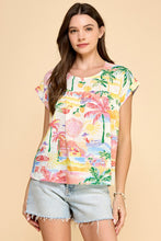 Load image into Gallery viewer, Les Amis Abstract Print Top in Coral