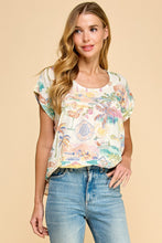 Load image into Gallery viewer, Les Amis Abstract Print Top in Denim
