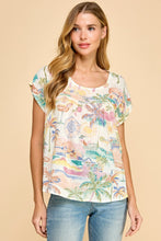 Load image into Gallery viewer, Les Amis Abstract Print Top in Denim