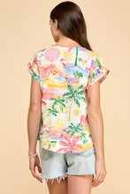 Load image into Gallery viewer, Les Amis Abstract Print Top in Coral