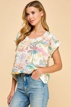 Load image into Gallery viewer, Les Amis Abstract Print Top in Denim