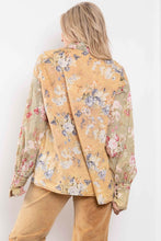 Load image into Gallery viewer, BlueVelvet OVERSIZED Floral Print Button Down Top in Taupe
