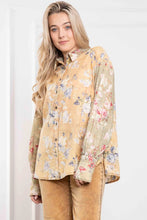 Load image into Gallery viewer, BlueVelvet OVERSIZED Floral Print Button Down Top in Taupe
