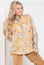Load image into Gallery viewer, BlueVelvet OVERSIZED Floral Print Button Down Top in Taupe