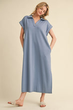 Load image into Gallery viewer, Jodifl Solid Color Knit Midi Dress in Denim Color
