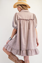 Load image into Gallery viewer, Easel Solid Color Washed Chambray Mini Dress in Dusty Rose