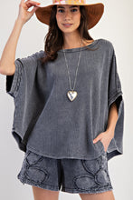 Load image into Gallery viewer, Easel OVERSIZED Thermal Knit top in Ash
