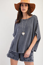 Load image into Gallery viewer, Easel OVERSIZED Thermal Knit top in Ash