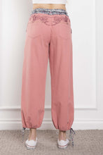 Load image into Gallery viewer, BlueVelvet Twill Pants with Embroidery Details in Coral Pink