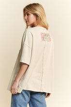 Load image into Gallery viewer, J.Her Mineral Washed Mixed Floral Flower Patch Top in Natural