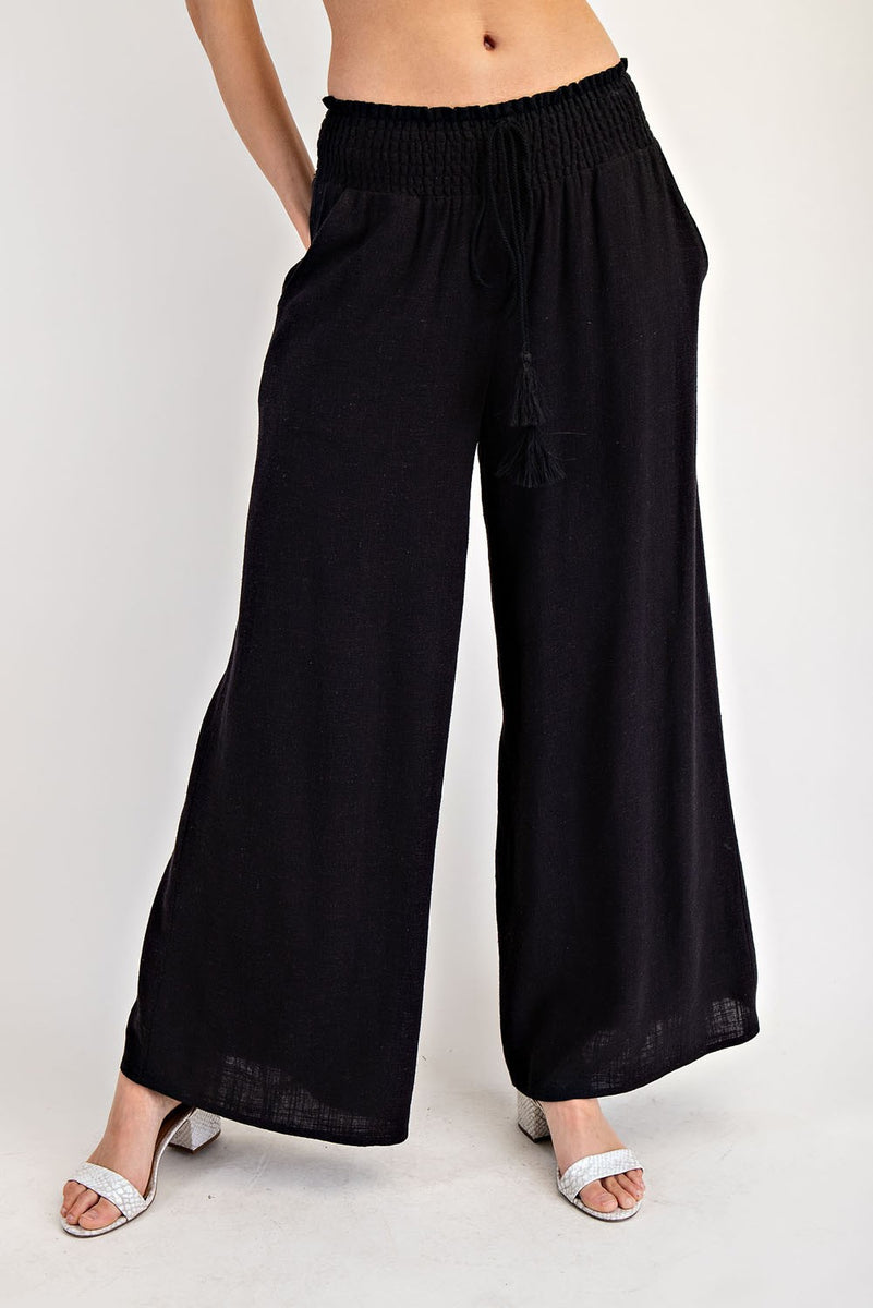 ee:some Linen Blend Pants in Black – June Adel