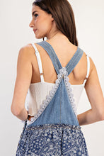 Load image into Gallery viewer, ee:some Contrasting Print Tiered Jumpsuit in Denim