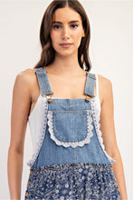 Load image into Gallery viewer, ee:some Contrasting Print Tiered Jumpsuit in Denim