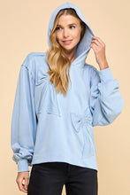 Load image into Gallery viewer, TCEC OVERSIZED Hooded 3D Patched Bow Top in Light Blue