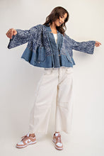 Load image into Gallery viewer, ee:some OVERSIZED Paisley Mix Denim Boho Western Jacket in Denim