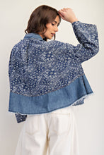 Load image into Gallery viewer, ee:some OVERSIZED Paisley Mix Denim Boho Western Jacket in Denim