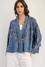 Load image into Gallery viewer, ee:some OVERSIZED Paisley Mix Denim Boho Western Jacket in Denim