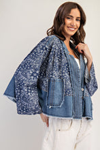 Load image into Gallery viewer, ee:some OVERSIZED Paisley Mix Denim Boho Western Jacket in Denim
