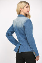 Load image into Gallery viewer, FATE Washed Denim Blazer Jacket in Dark Denim