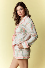 Load image into Gallery viewer, RARERAW Floral Patchwork Pattern Pajama Set in Coral/Pink