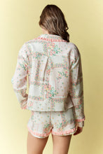 Load image into Gallery viewer, RARERAW Floral Patchwork Pattern Pajama Set in Coral/Pink