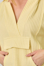 Load image into Gallery viewer, Mystree Notched V-neck Oversized Hoodie Top in Lemon