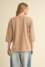Load image into Gallery viewer, Jodifl American Flag Patched Top in Taupe