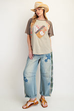 Load image into Gallery viewer, Easel Mix n Match Heart Patched Top in Faded Olive