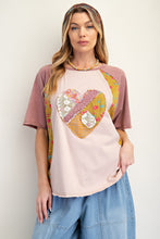 Load image into Gallery viewer, Easel Mix n Match Heart Patched Top in Mauve