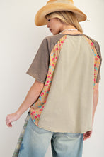 Load image into Gallery viewer, Easel Mix n Match Heart Patched Top in Faded Olive