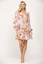 Load image into Gallery viewer, FATE Floral Print Fit and Flare Mini Dress in Cream Multi