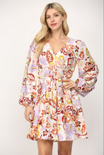 Load image into Gallery viewer, FATE Floral Print Fit and Flare Mini Dress in Cream Multi