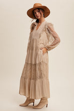 Load image into Gallery viewer, Listicle Solid Color Tiered Maxi Dress in Taupe