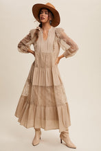 Load image into Gallery viewer, Listicle Solid Color Tiered Maxi Dress in Taupe