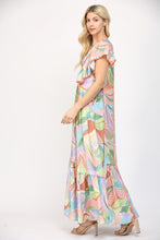 Load image into Gallery viewer, FATE Abstract Print Midi Dress with Piping Details in Cream Multi