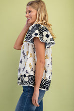 Load image into Gallery viewer, GiGio Mixed Floral Print Top in Navy Mix ON ORDER
