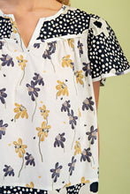 Load image into Gallery viewer, GiGio Mixed Floral Print Top in Navy Mix ON ORDER