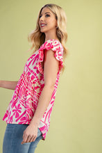 Load image into Gallery viewer, GiGio Silky Mixed Print Top in Pink