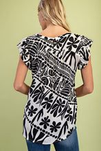 Load image into Gallery viewer, GiGio Silky Mixed Print Top in Black