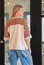Load image into Gallery viewer, TRENDiLiTY Mix n Match Top with Flower Patch in Latte Mix