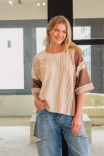 Load image into Gallery viewer, TRENDiLiTY Mix n Match Top with Flower Patch in Latte Mix