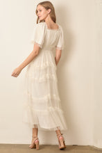 Load image into Gallery viewer, Polgram Sheer Ruffled Tulle Maxi Dress in Off White