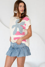 Load image into Gallery viewer, TRENDiLiTY Mix n Match Stripe and Flower Patch Top in Ivory Mix
