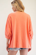 Load image into Gallery viewer, Easel Studded Heart Patch Knit Top in Coral