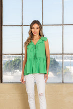 Load image into Gallery viewer, Sew in Love Solid Color Bow Tie Front Top in Kelly Green