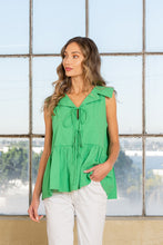 Load image into Gallery viewer, Sew in Love Solid Color Bow Tie Front Top in Kelly Green